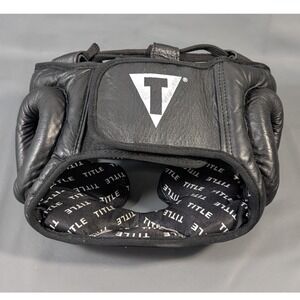 Title Boxing Classic Leather Headgear Black Size Large Protective Sparring Gear